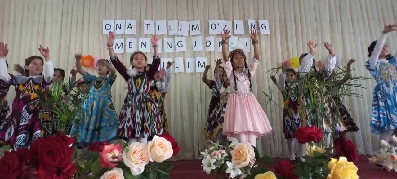 21-oktyabr "Ona tilim o`zing mening jonim tilim" tadbiridan lavhalar . O`qituvchi Jumaniyozova Mavjuda