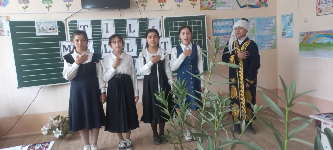 21-oktyabr maktabimizni 6-A, 7-A sinf o`quvchilari bilan til millat faxri mavzusida o`tkazilgan davra suxbati